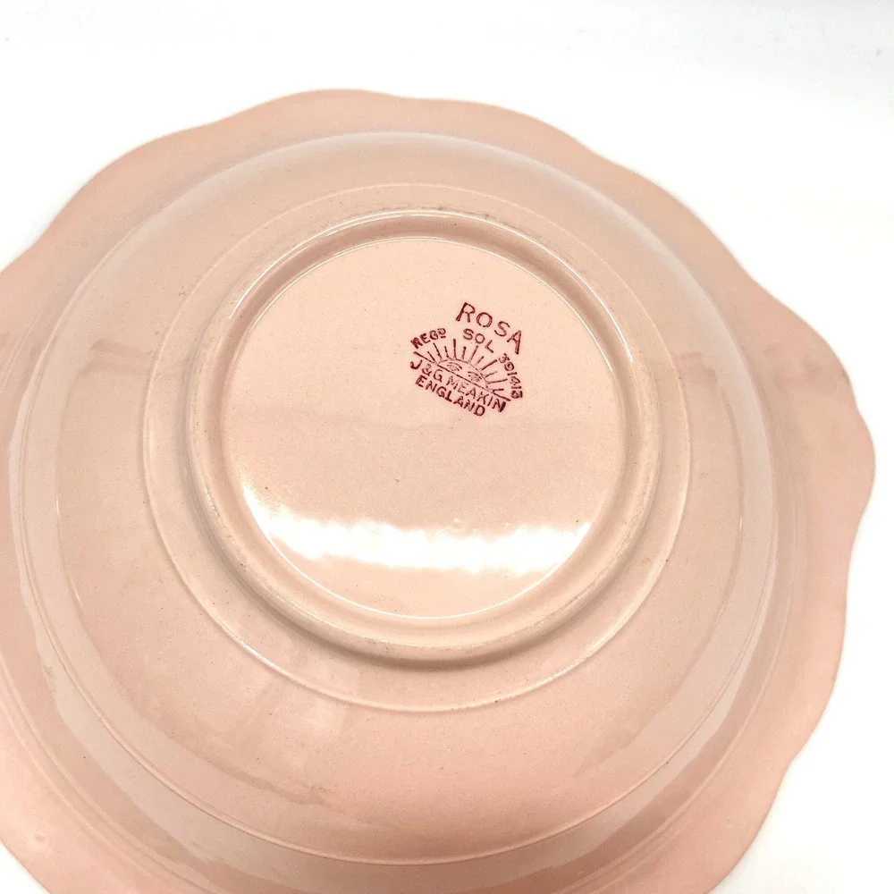 Vintage J&G Meakin SOL Rosa Pink Lidded Tureen Scalloped Serving‎ Bowl England